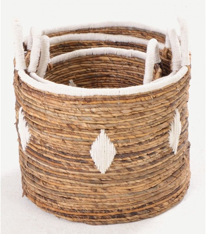 Product photograph of Ancient Mariner Diamond Baskets Set Of 3 from Choice Furniture Superstore.